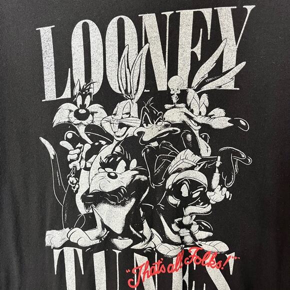 Looney Tunes Cartoon Bugs Bunny Daffy Duck Tweety Graphic Crewneck T-Shirt L - Picture 2 of 4